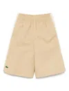 Lacoste Taffeta Mesh-panel Shorts In Neutrals