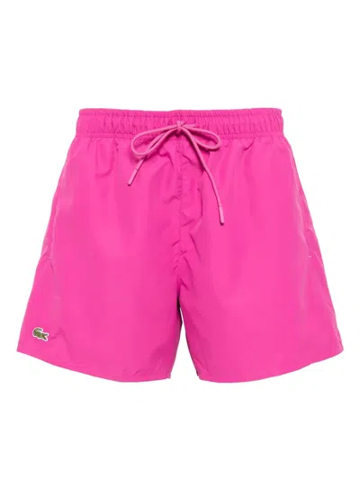 Lacoste Taffeta Swim Shorts In Pink