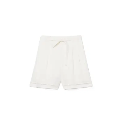 Lacoste Tailored White High-waist Shorts