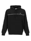 Lacoste Tape-trimmed Cotton Hoodie In Black