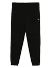 Lacoste Crocodile Badge Drawstring Cotton Sweatpants In Black
