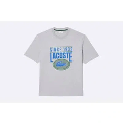 Lacoste Tee Shirt Silver Chine In White