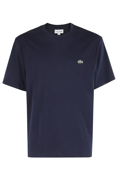 Lacoste Mens Classic Fit Cotton Jersey T-shirt In Blue
