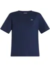 Lacoste Logo-patch Cotton T-shirt In Blue