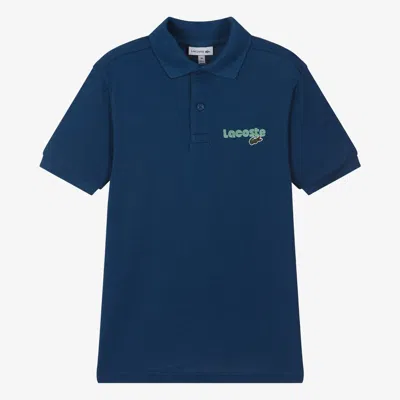 Lacoste Teen Boys Blue Cotton Polo Shirt