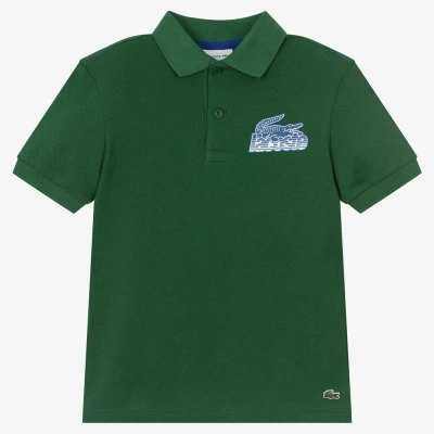 Lacoste Teen Boys Green Cotton Polo Shirt