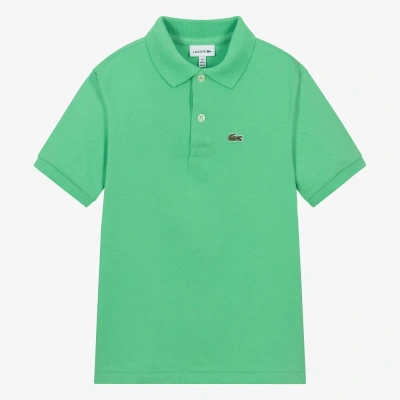 Lacoste Teen Green Cotton Crocodile Polo Shirt