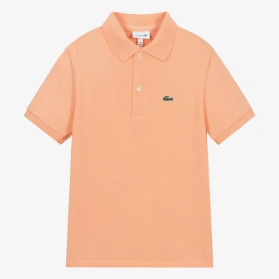 Lacoste Teen Orange Cotton Crocodile Polo Shirt