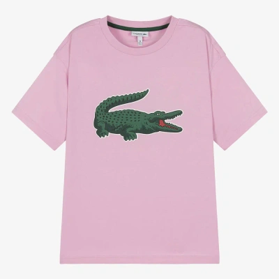Lacoste Teen Pink Cotton Xxl Crocodile T-shirt
