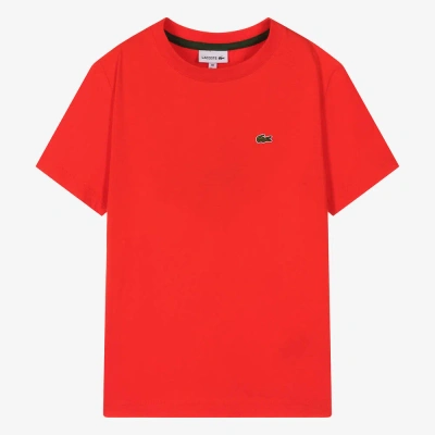 Lacoste Teen Red Organic Cotton T-shirt