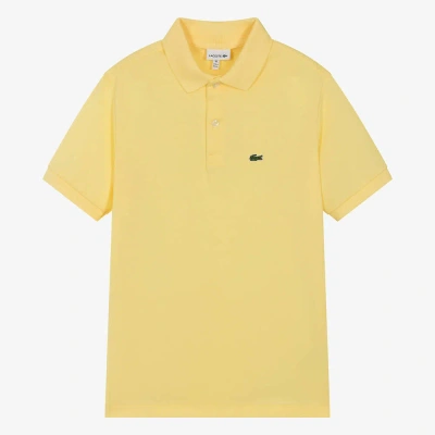 Lacoste Teen Yellow Cotton Crocodile Polo Shirt