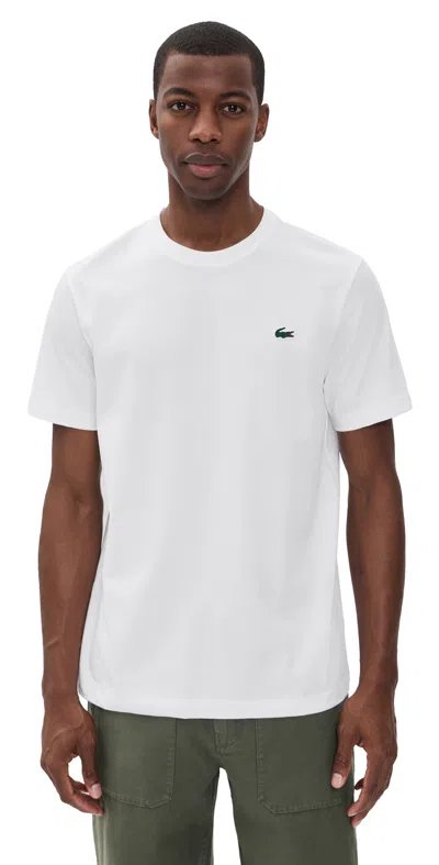 Lacoste Short Sleeve Crew Neck Pima Cotton Jersey T-shirt In White