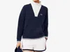 Lacoste Tennis Heritage Uv Protect Sweatshirt In Navy In Blue