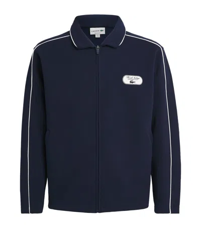 Lacoste Tennis Heritage Zip-up Sweatshirt In Blue