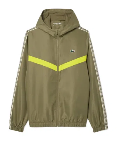 Lacoste Tennis Monogram Track Jacket In Green