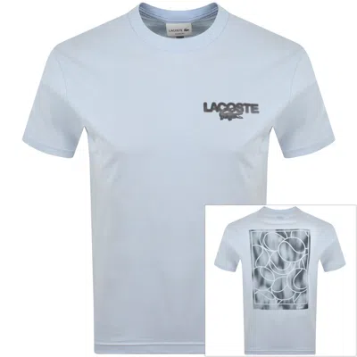 Lacoste Tennis Print T Shirt Blue In White