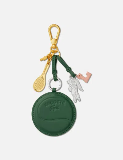 Lacoste Tennis Racket Mirror L Charms Key Ring In Green/绿色/綠色/그린/グリーン