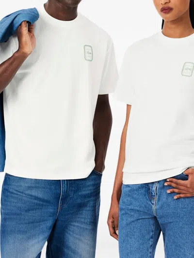 Lacoste Tennis-print Cotton Jersey T-shirt In White