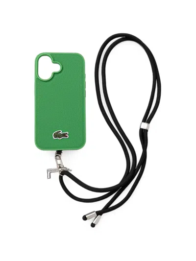 Lacoste Textured Iphone 16 Case In Green
