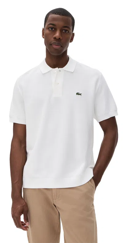 Lacoste Textured Knit Polo Flour In Brown
