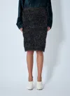 Lacoste Textured Midi Skirt In Black