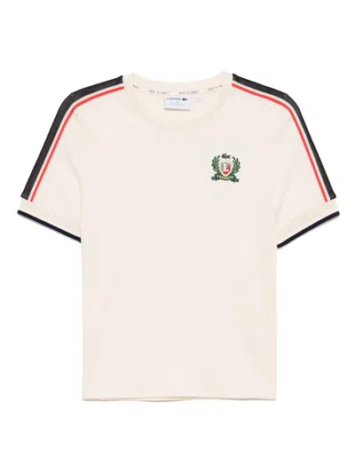 Lacoste Textured Piqué T-shirt In Neutrals