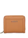 Lacoste Textured Zip Wallet In Orange