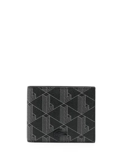 Lacoste The Blend Monogram Wallet In H45 Monogram Black G