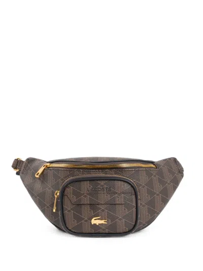 Lacoste The Blend Monogram-print Belt Bag In Brown