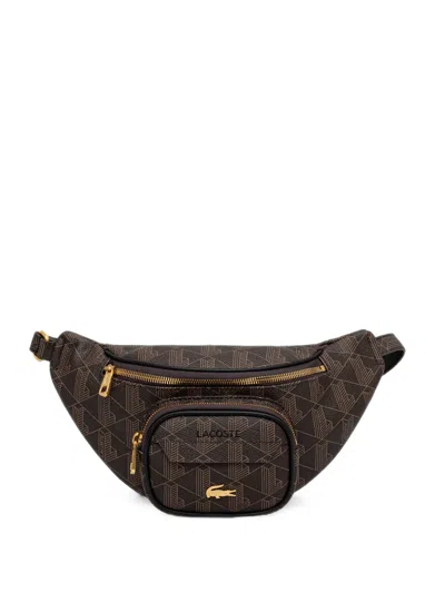 Lacoste The Blend Monogram-print Belt Bag In Brown