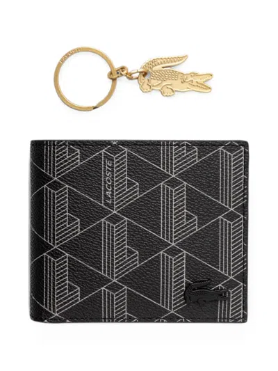 Lacoste The Blend Monogram-print Logo-plaque Wallet In Neutral