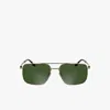 Lacoste The Line Metal Pilot Glasses - One Size In Green