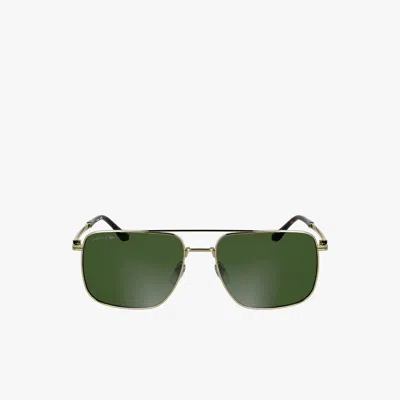 Lacoste The Line Metal Pilot Glasses - One Size In Green