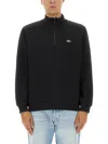 Lacoste Cozy Knitwear Featuring Ribbed Cuffs In Black