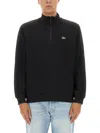 Lacoste Cozy Knitwear Featuring Ribbed Cuffs In Black
