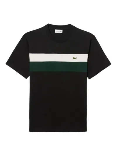 Lacoste Three-stripe T-shirt In Black