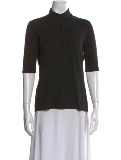 Pre-owned Lacoste Three-quarter Sleeve Polo In Black