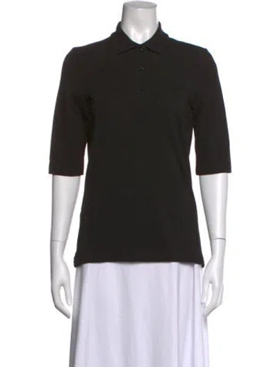Pre-owned Lacoste Three-quarter Sleeve Polo In Black