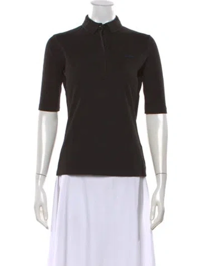 Pre-owned Lacoste Three-quarter Sleeve Polo In Black