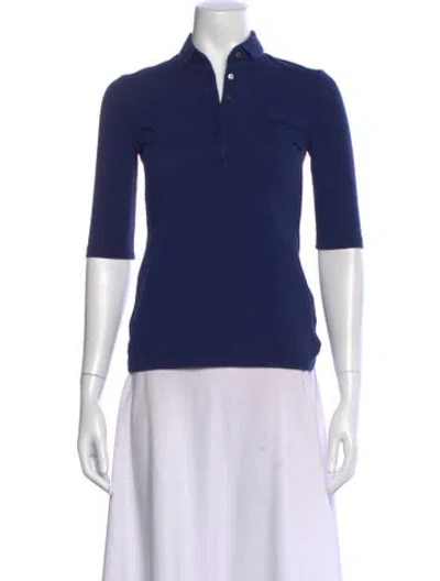 Pre-owned Lacoste Three-quarter Sleeve Polo In Blue