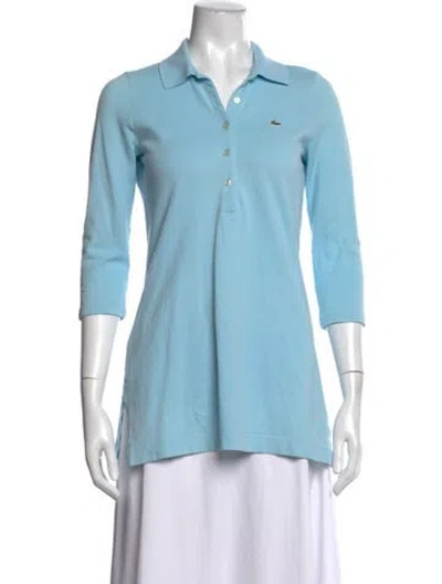 Pre-owned Lacoste Three-quarter Sleeve Polo In Blue
