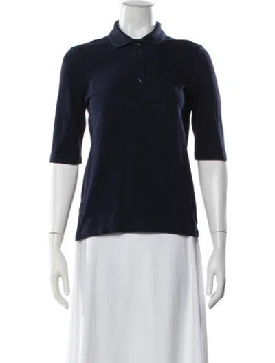 Pre-owned Lacoste Three-quarter Sleeve Polo In Blue