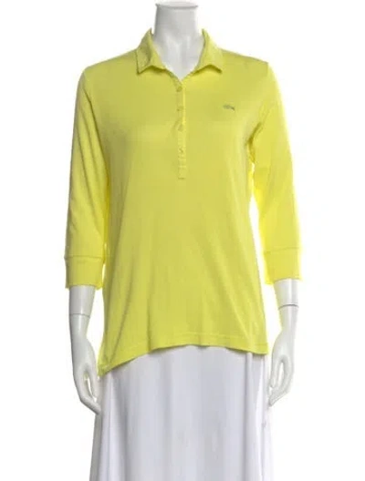 Pre-owned Lacoste Three-quarter Sleeve Polo In Green
