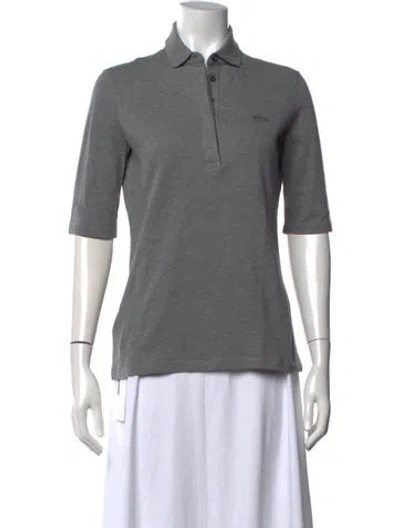 Pre-owned Lacoste Three-quarter Sleeve Polo In Grey