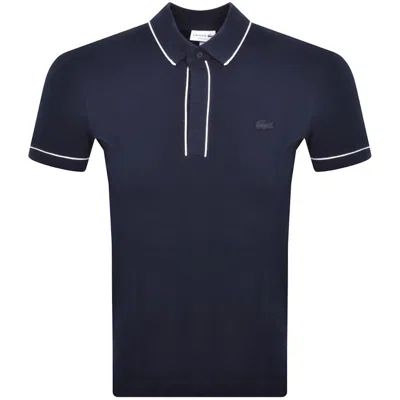 Lacoste Tipped Polo T Shirt Navy In Blue