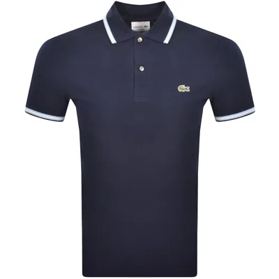 Lacoste Tipped Polo T Shirt Navy In Blue