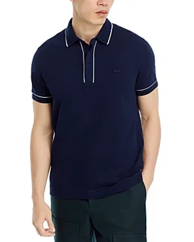 Lacoste Tipped Short Sleeve Polo Shirt In 166 Navy B