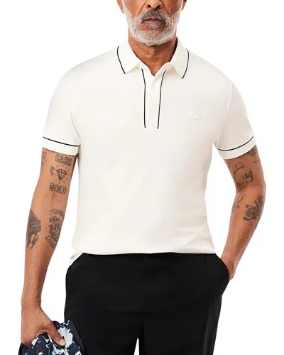 Lacoste Tipped Short Sleeve Polo Shirt In White