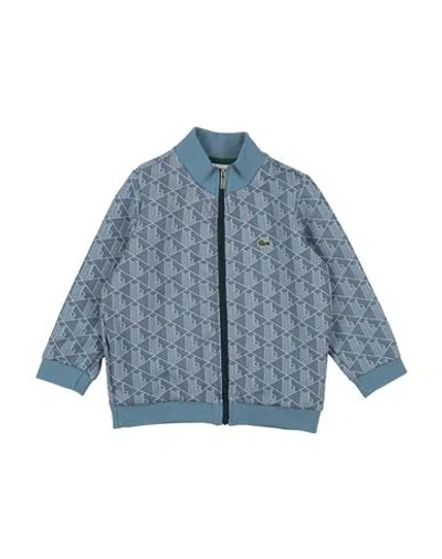 Lacoste Babies'  Toddler Boy Sweatshirt Slate Blue Size 6 Polyester, Cotton, Polyamide, Recycled Cotton, Recy