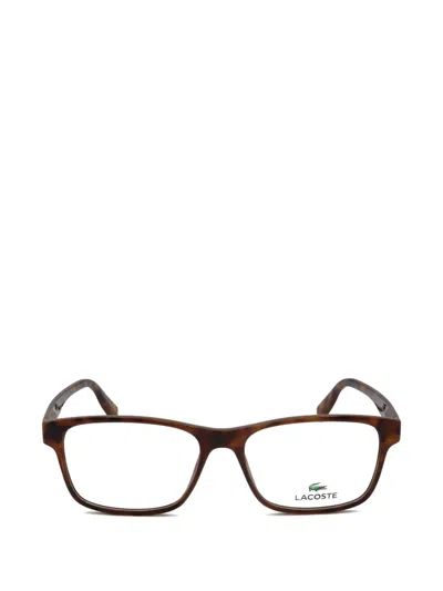 Lacoste Tortoiseshell-effect Rectangle-frame Glasses In Multi